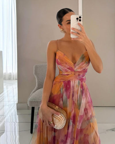 AURELIA – Elegantna cvetlična maksi obleka