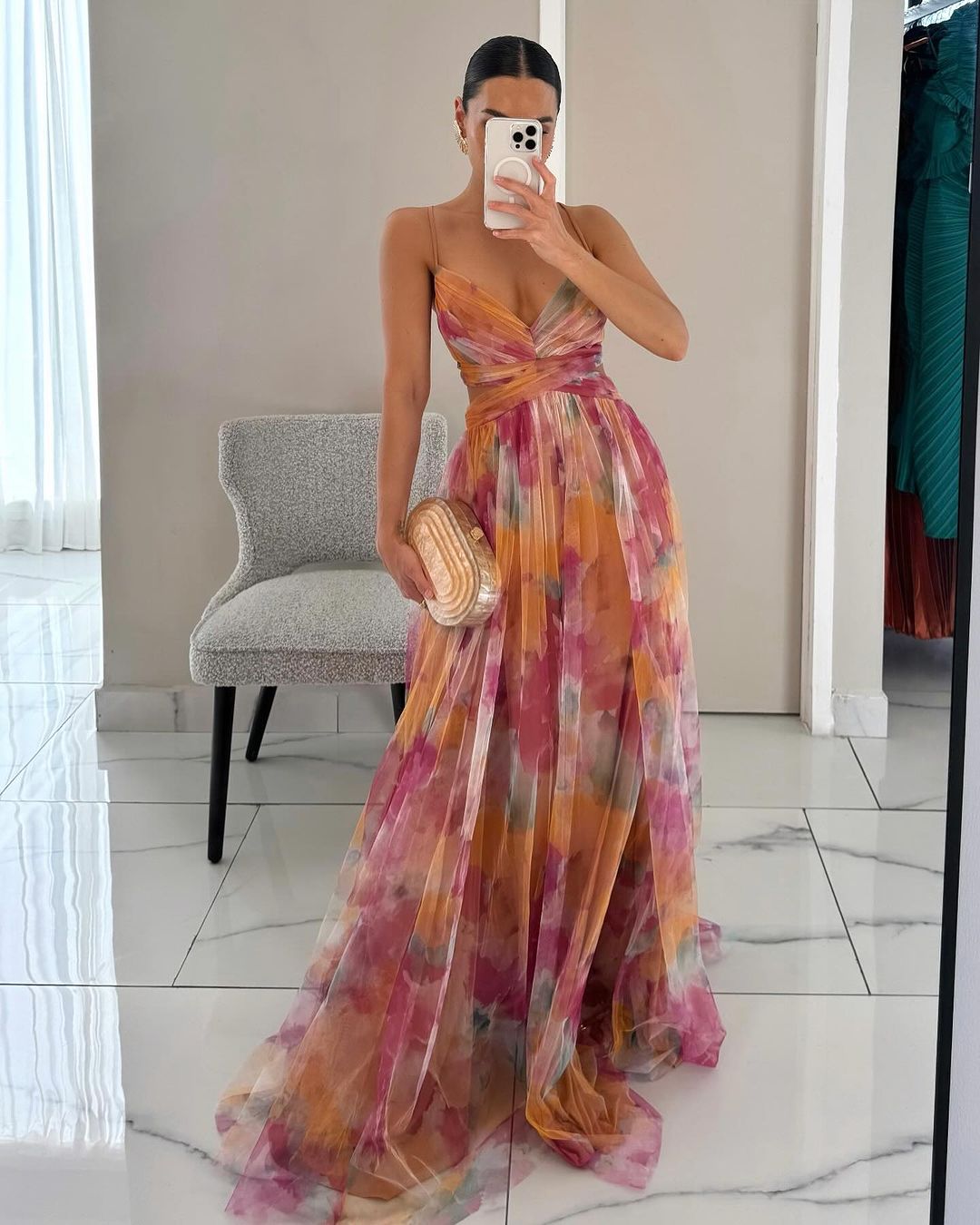 AURELIA – Elegantna cvetlična maksi obleka