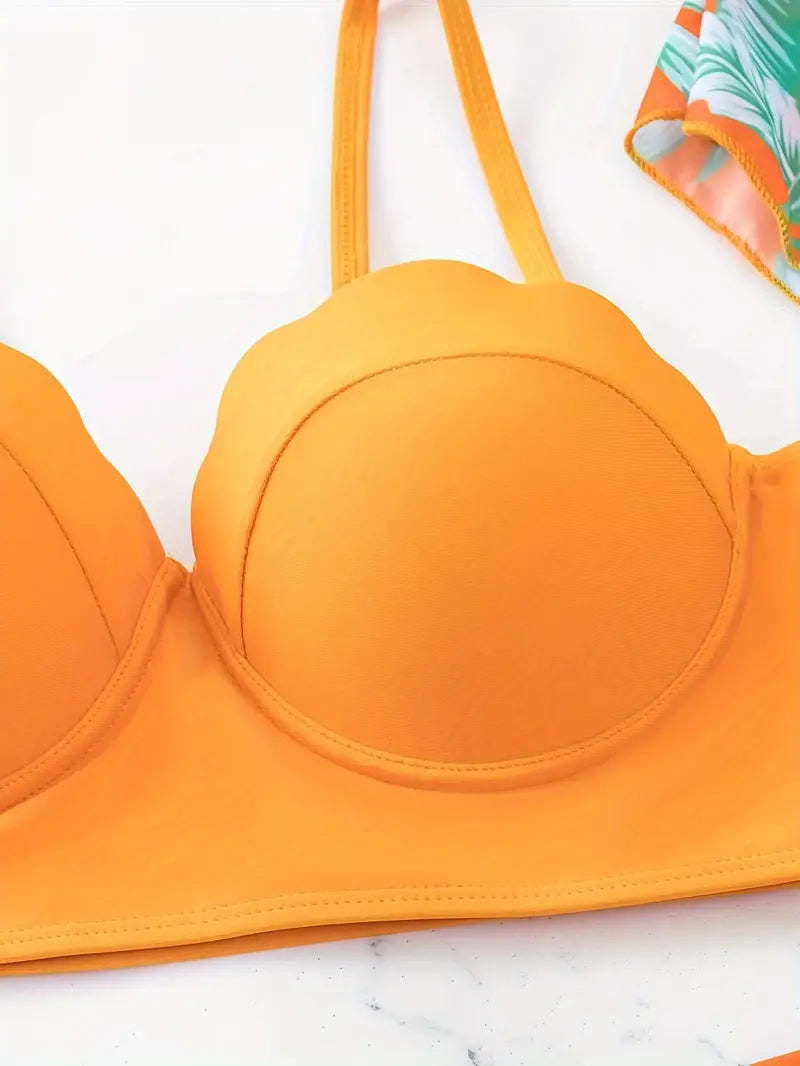 Soleil – 3dílné tropické bikiny s plážovým přehozem