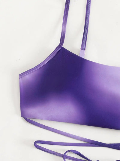 Elena – 3dílné bikiny z ombré efektem in plážovou sukní