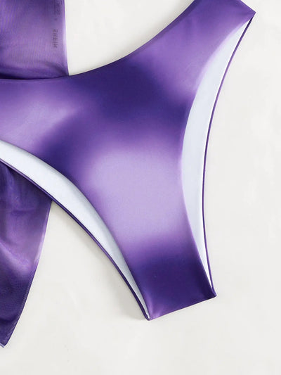 Elena – 3dílné bikiny z ombré efektem in plážovou sukní