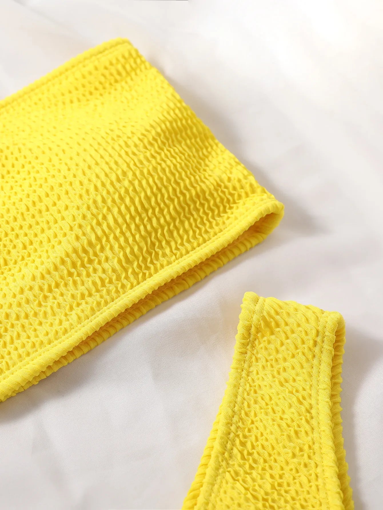 Diana – Rebrasti bandeau bikini z visokim pasom