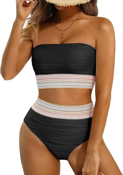Tereza – Ženski breznaramnični bikini z visokim pasom